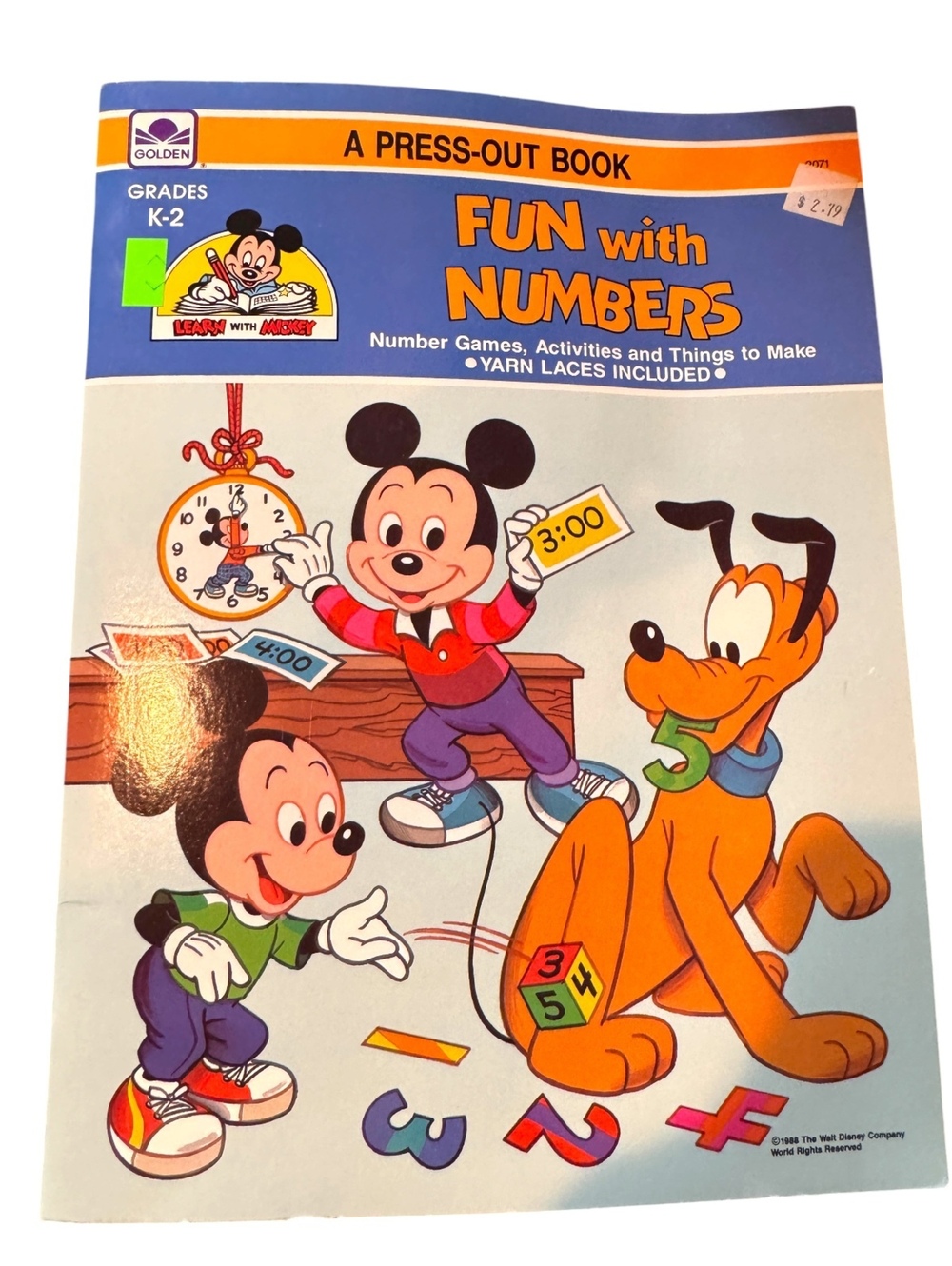 Vintage 1988 Golden Books Disney "Fun With Numbers" Press-Out Activity Book